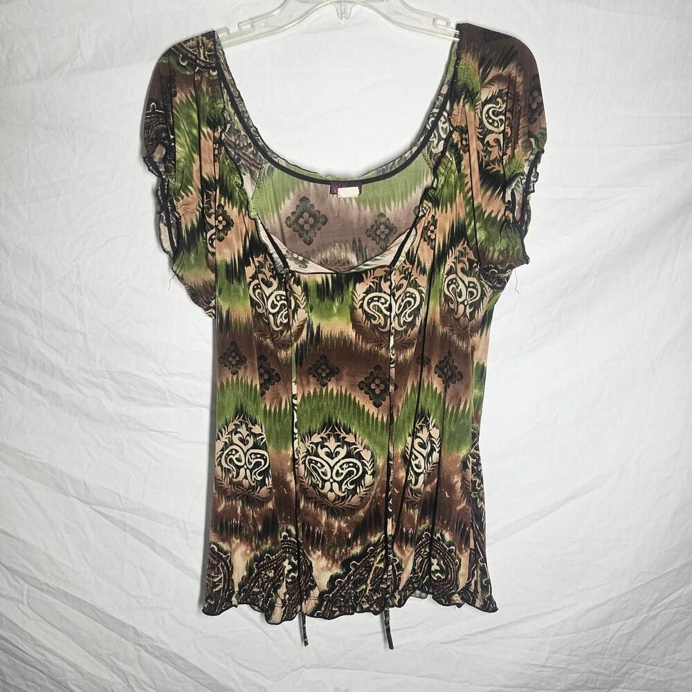 Vintage y2k boho Earthy fairy whismical top